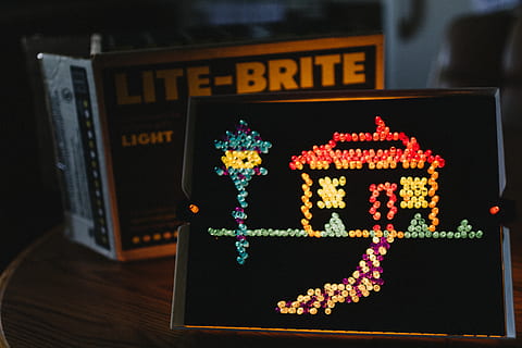 Lite-Brite box, accessories, bead, accessory, toy, lights, childhood HD wallpaper