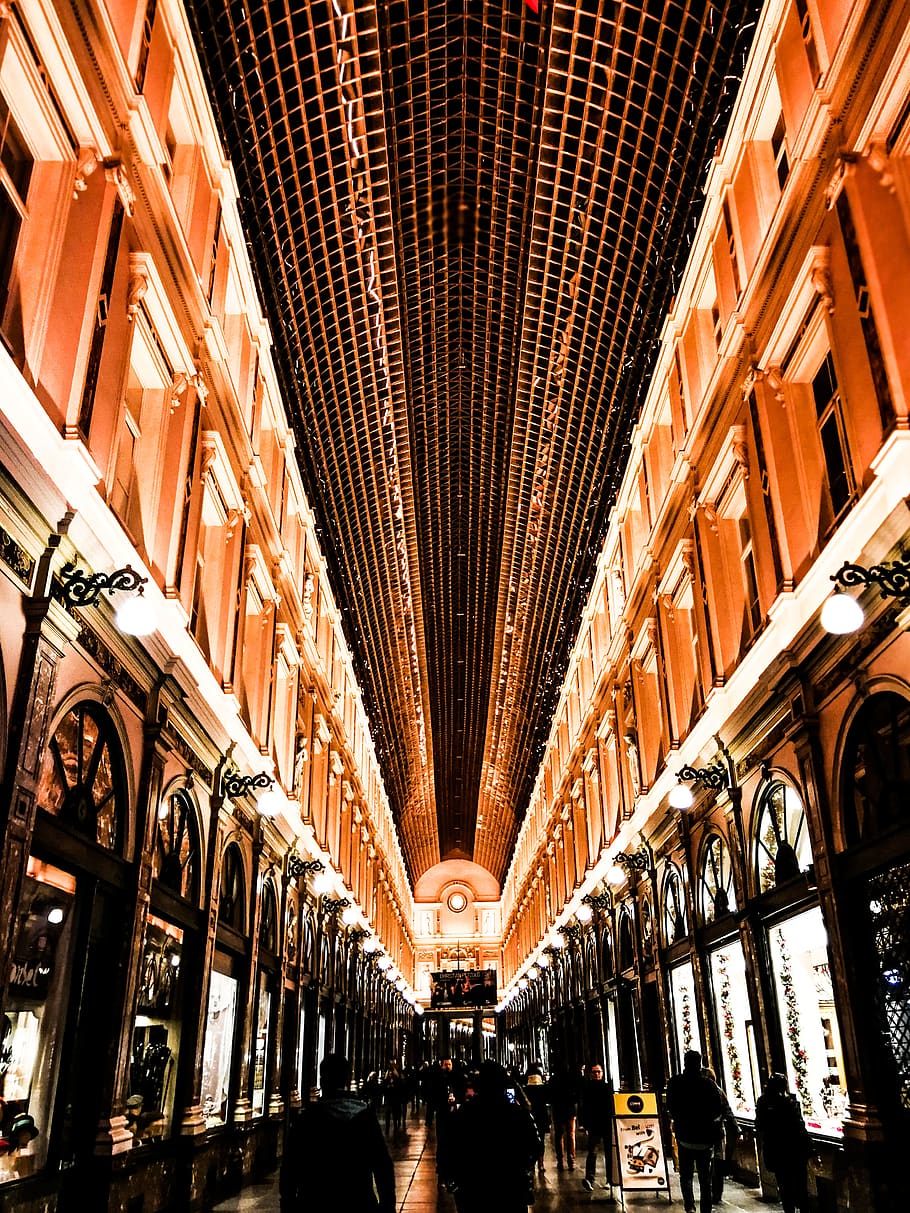 orange lighted building during night time, person, human, architecture HD wallpaper
