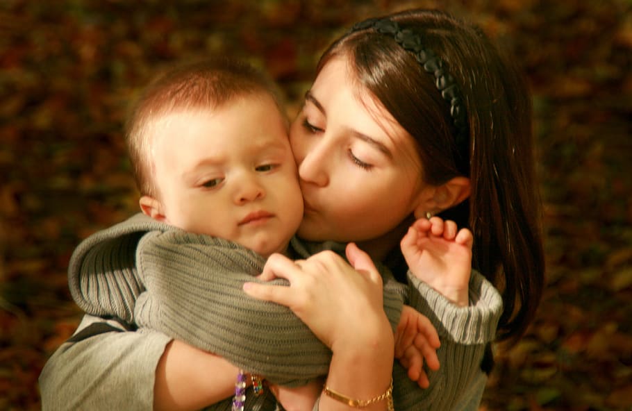 sister, brother, human, activity, love, two people, family HD wallpaper