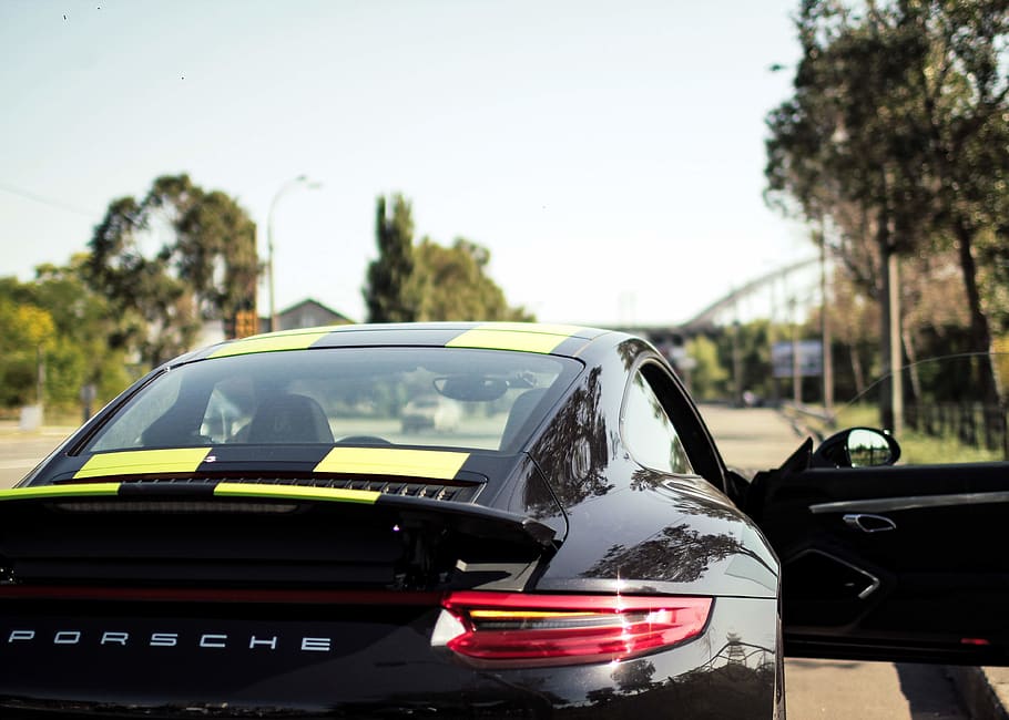 black Porsche 911 coupe, car, vehicle, transportation, automobile HD wallpaper