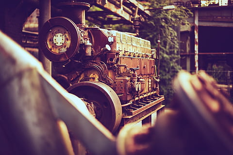 engine, diesel, old, vintage, motor, machine, mechanic, industry HD wallpaper