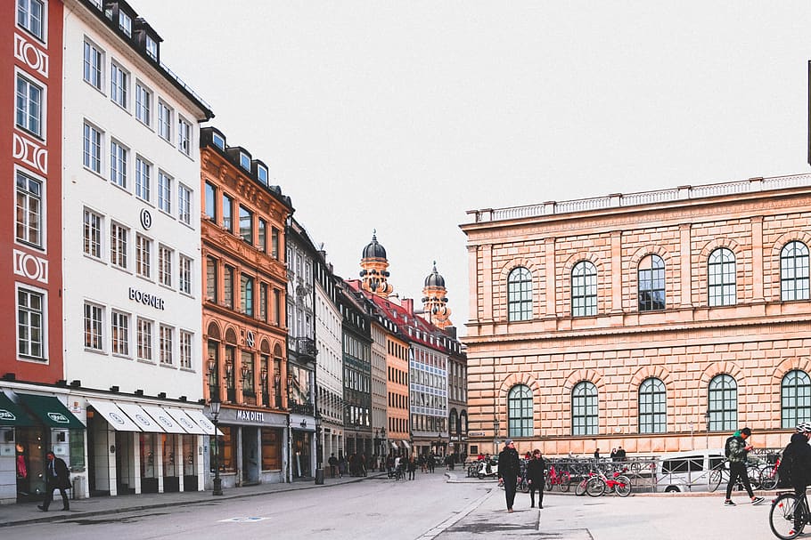 people on Bryggen, architecture, building exterior, city, built structure HD wallpaper