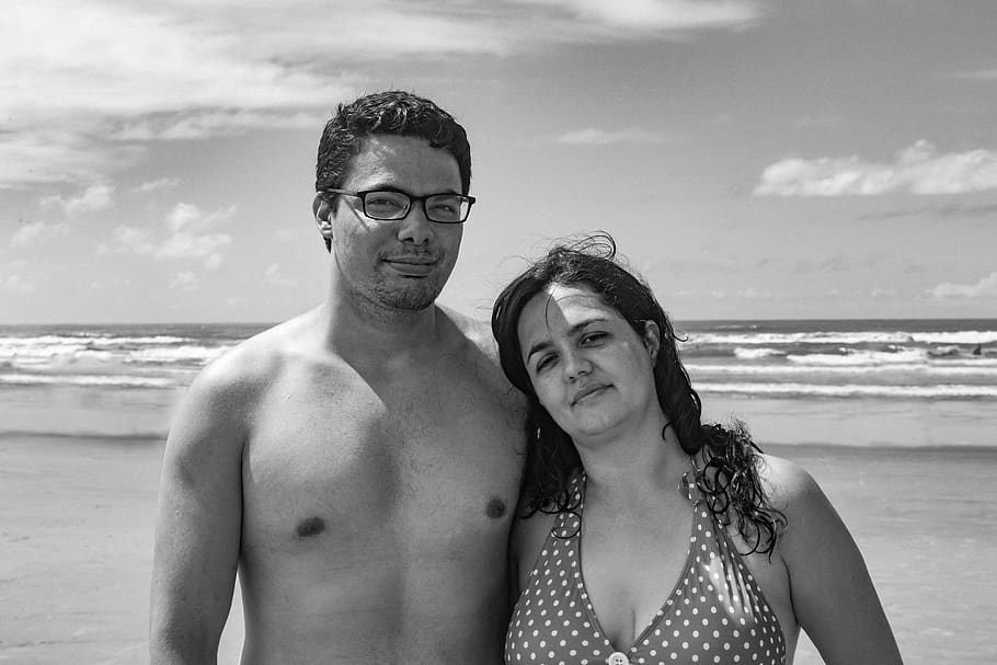 brazil, cibratel ii, sea, two people, water, beach, land, portrait HD wallpaper