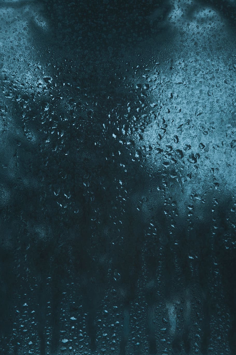 blue water dew, wet, rain, drop, full frame, backgrounds, glass - material HD wallpaper
