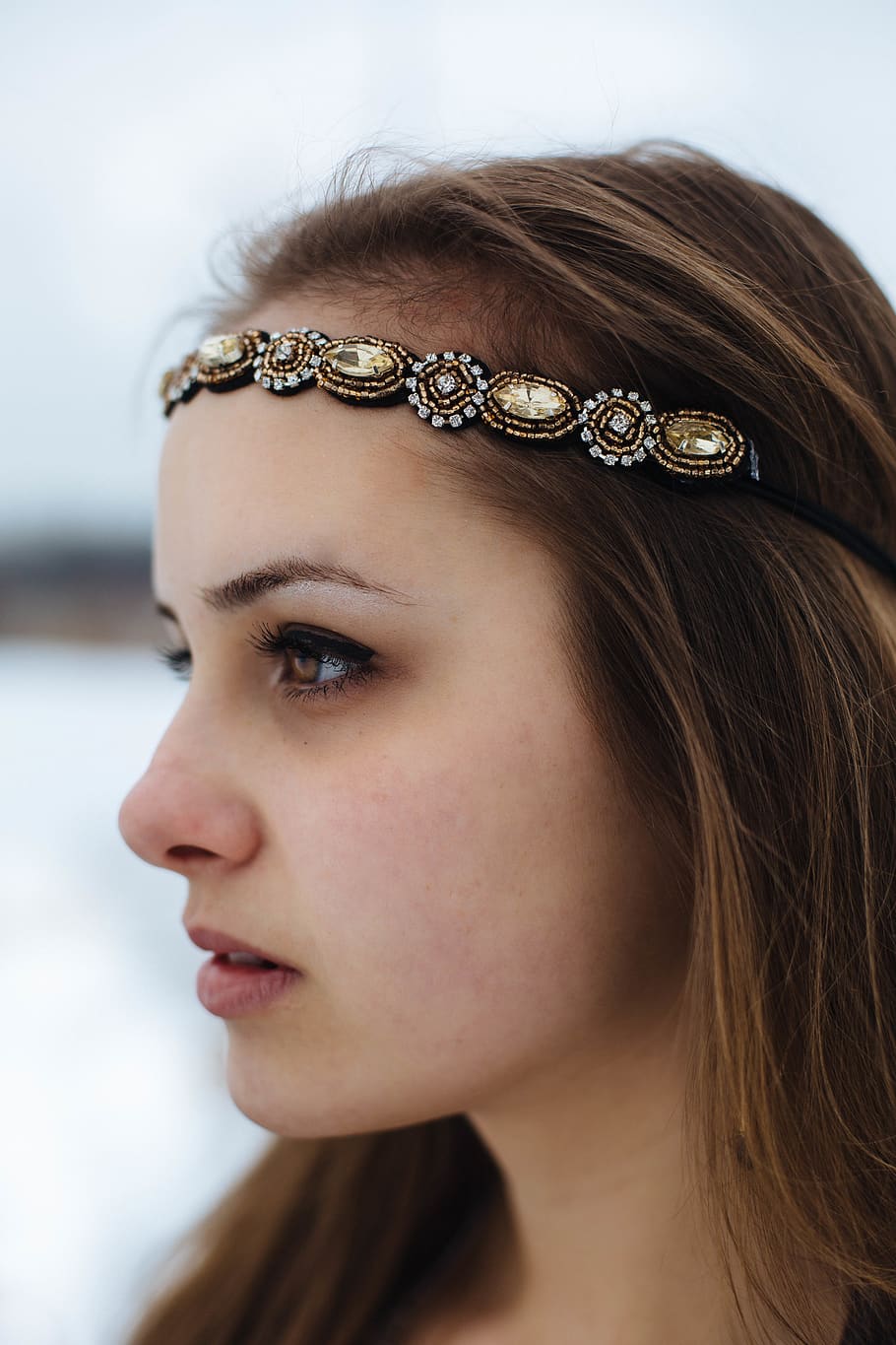 canada, toronto, gorgeous, style, headband, brown eyes, winter HD wallpaper