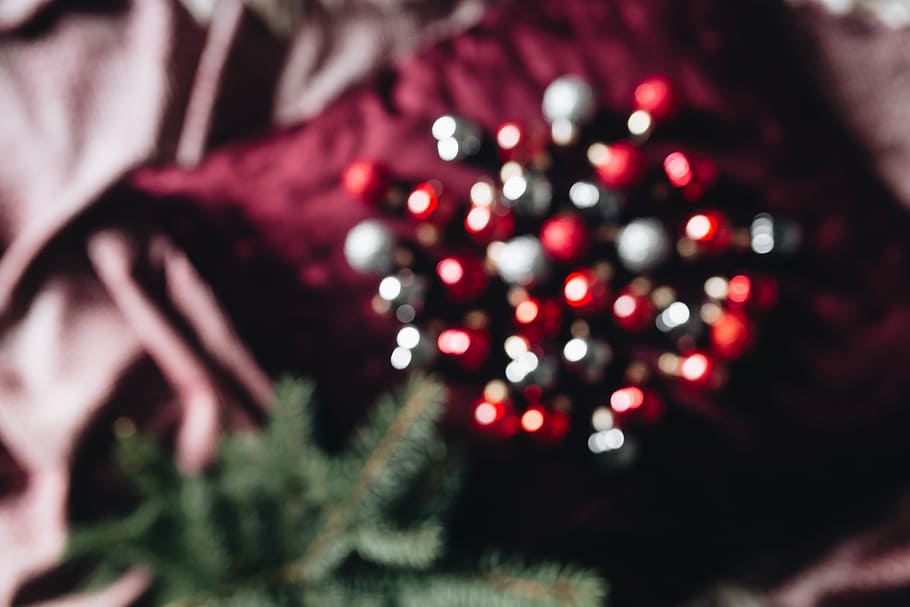Burgundy Christmas Decorations, modern, holidays, elegant, red HD wallpaper