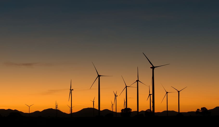 windräder, wind power, energy, blue, environmental technology HD wallpaper
