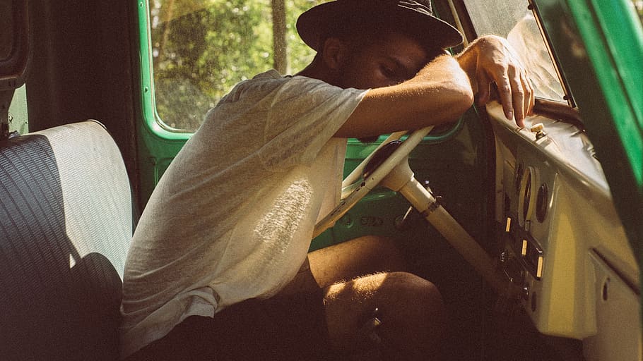 rest, resting, car, van, steer, steering, control, one person HD wallpaper
