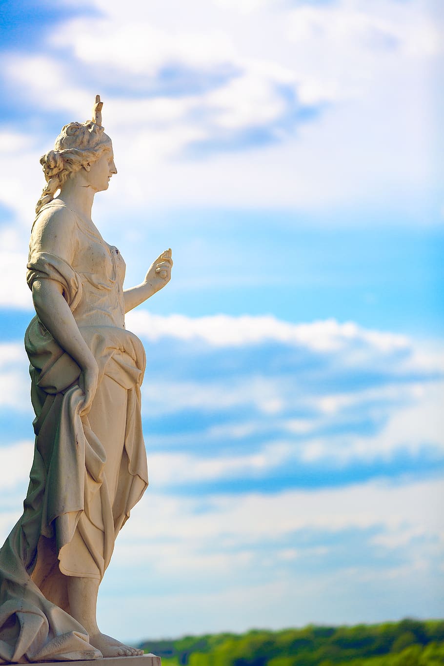 france, versailles, stone, castle, travel, statue, paris, sky HD wallpaper
