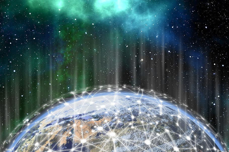 network, earth, block chain, globe, digitization, communication