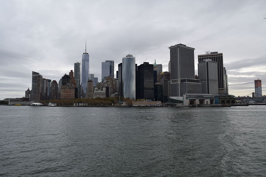 skyline, skyscraper, city, panoramic, urban landscape, new york HD wallpaper