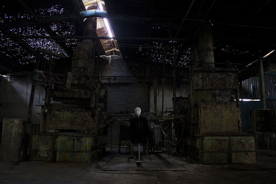 factory, only, clothes, obscure, men, architecture, one person HD wallpaper