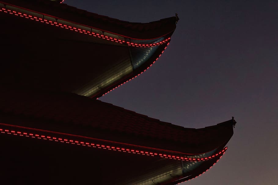 united states, reading, red, architecture, sky, no people, low angle view HD wallpaper