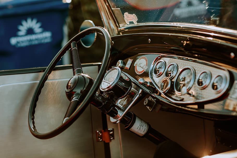 black car steering wheel, transportation, motorcycle, vehicle HD wallpaper