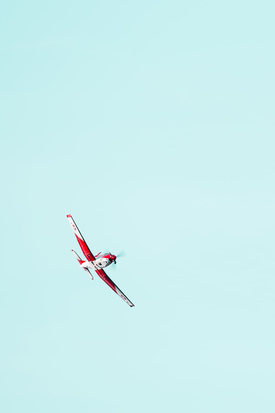 flying red and white biplane, air vehicle, mode of transportation HD wallpaper