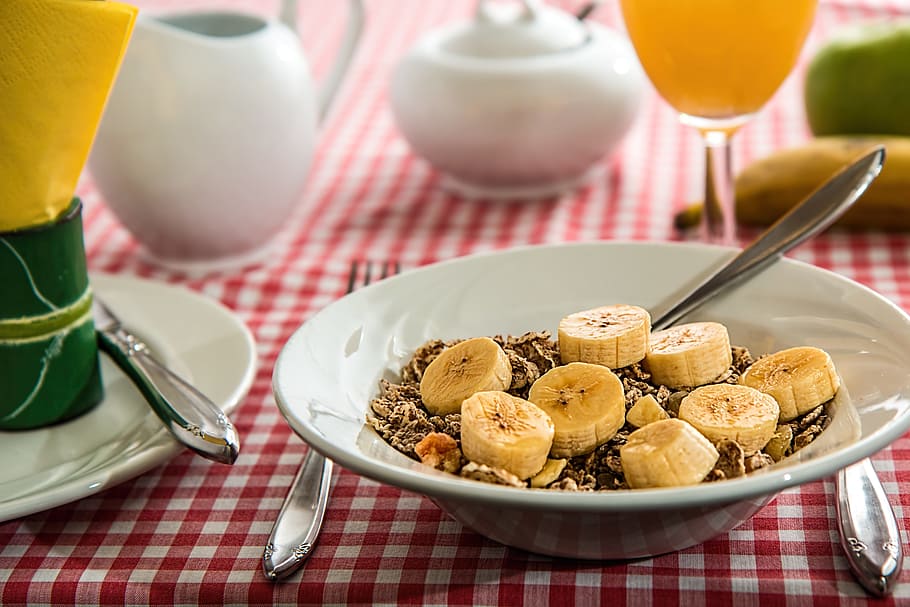 cereal, food, breakfast, corn, flake, banana, food and drink HD wallpaper