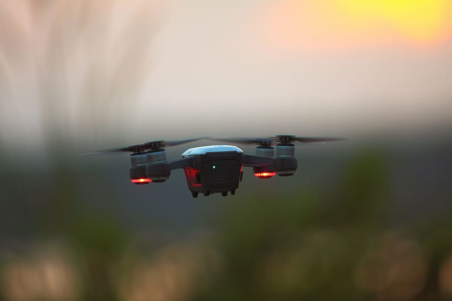 Selective Focus Photography of Red Quadcopter, blur, camera, dawn HD wallpaper