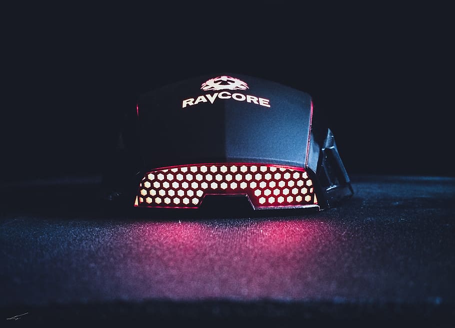 tech, gear, pc, gaming, mouse, ravcore, typhoon, black, red HD wallpaper