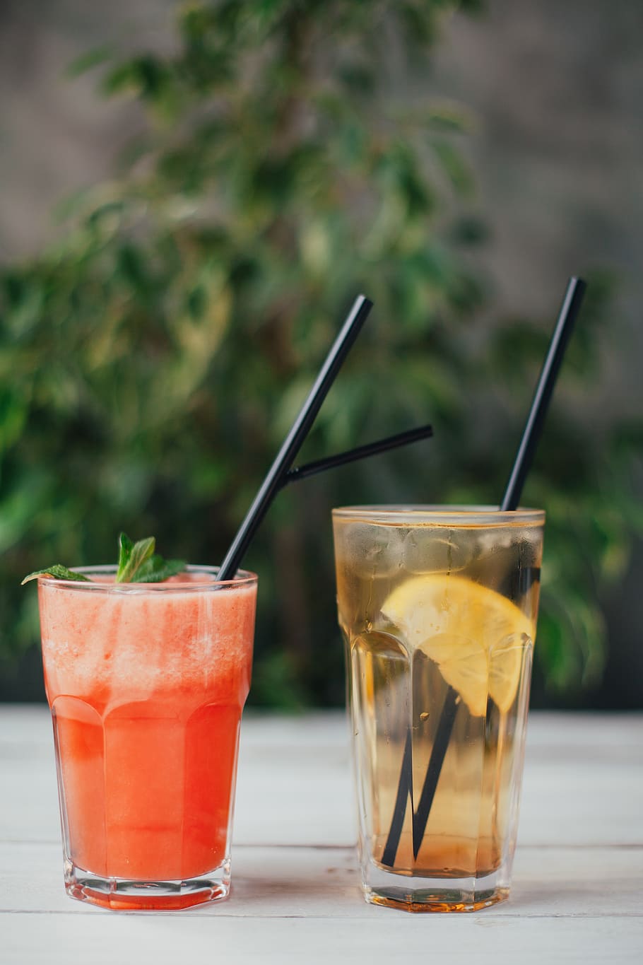 two juice cups, drink, refreshment, food and drink, glass, drinking glass HD wallpaper