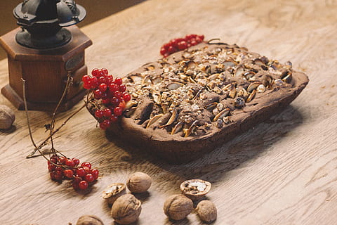 red berries on table, plant, wood, food, produce, vegetable, grain HD wallpaper