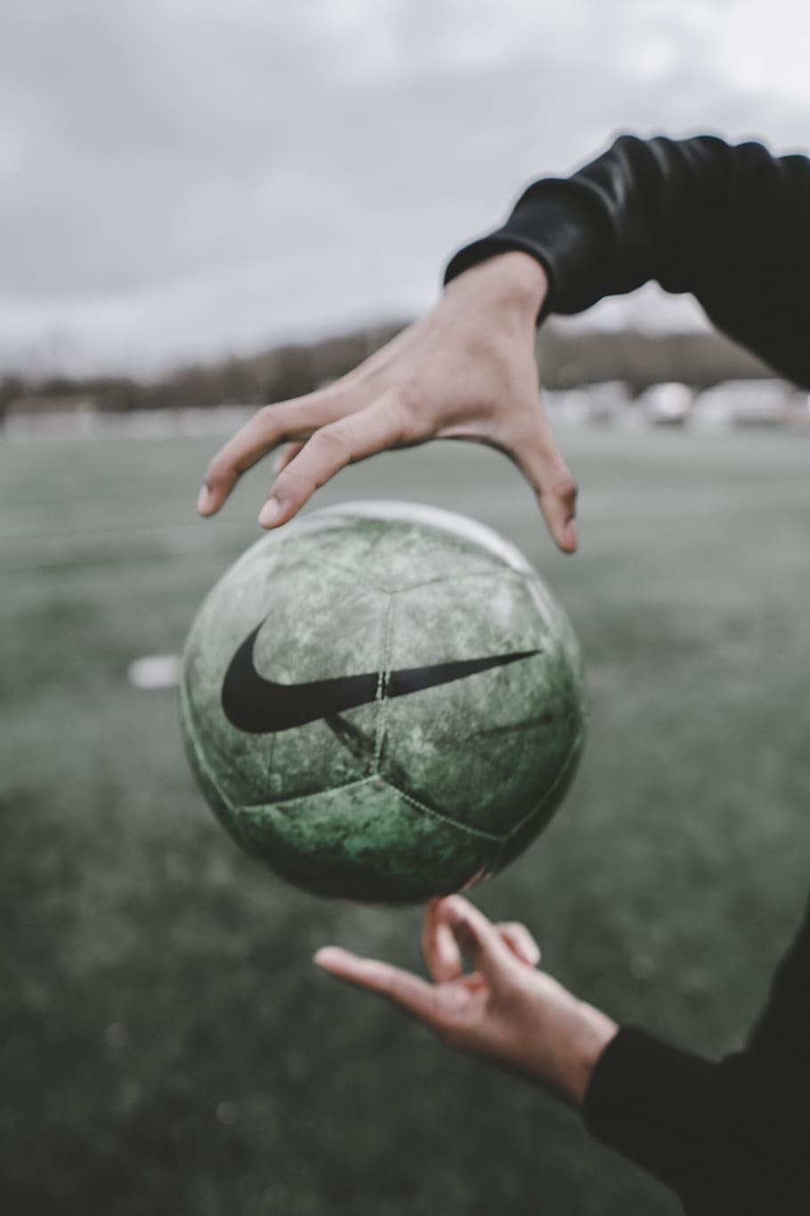 gray and black Nike soccer ball, sphere, person, human, sport