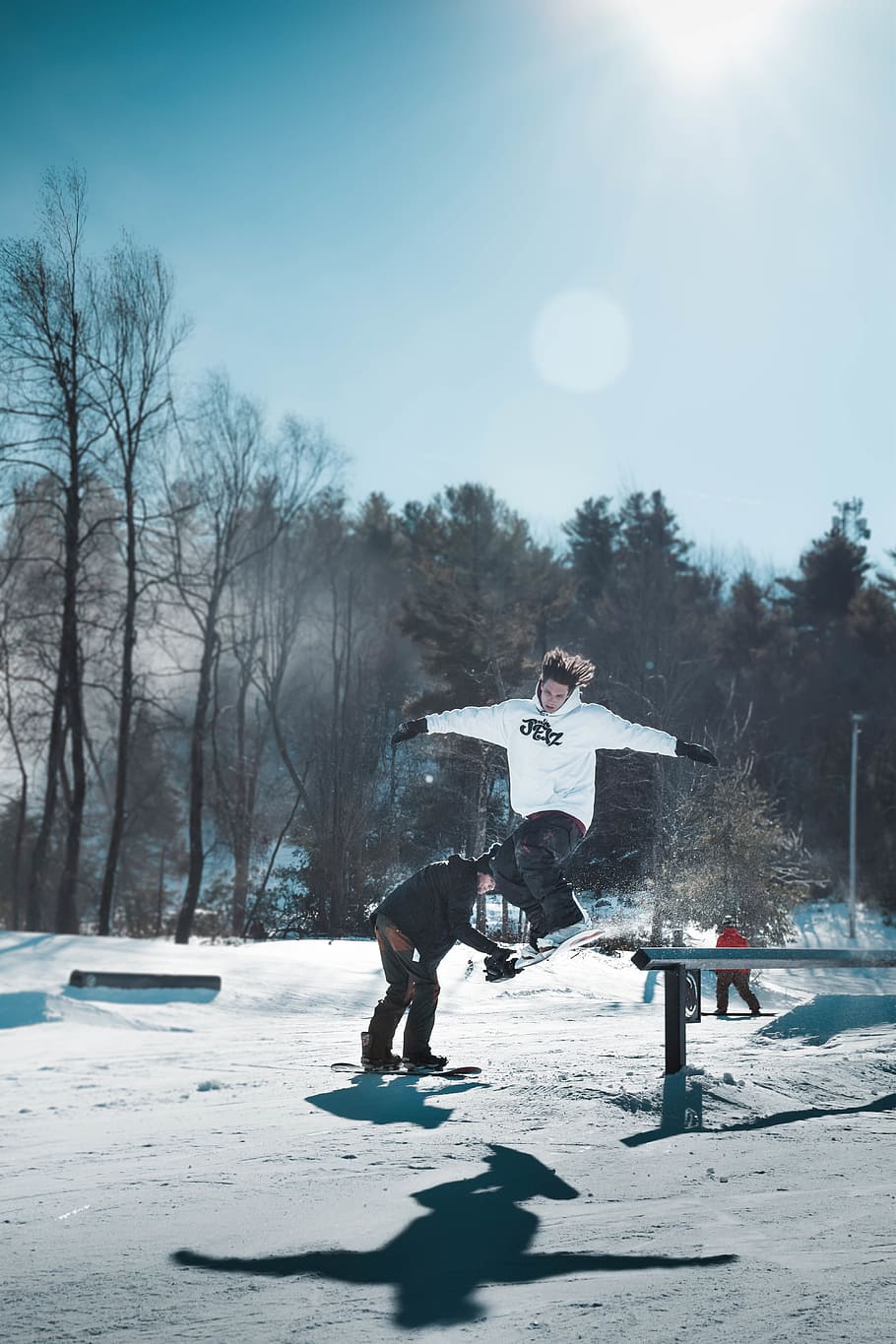 Person Jumping While Using Ski Board, action, cold, daylight HD wallpaper