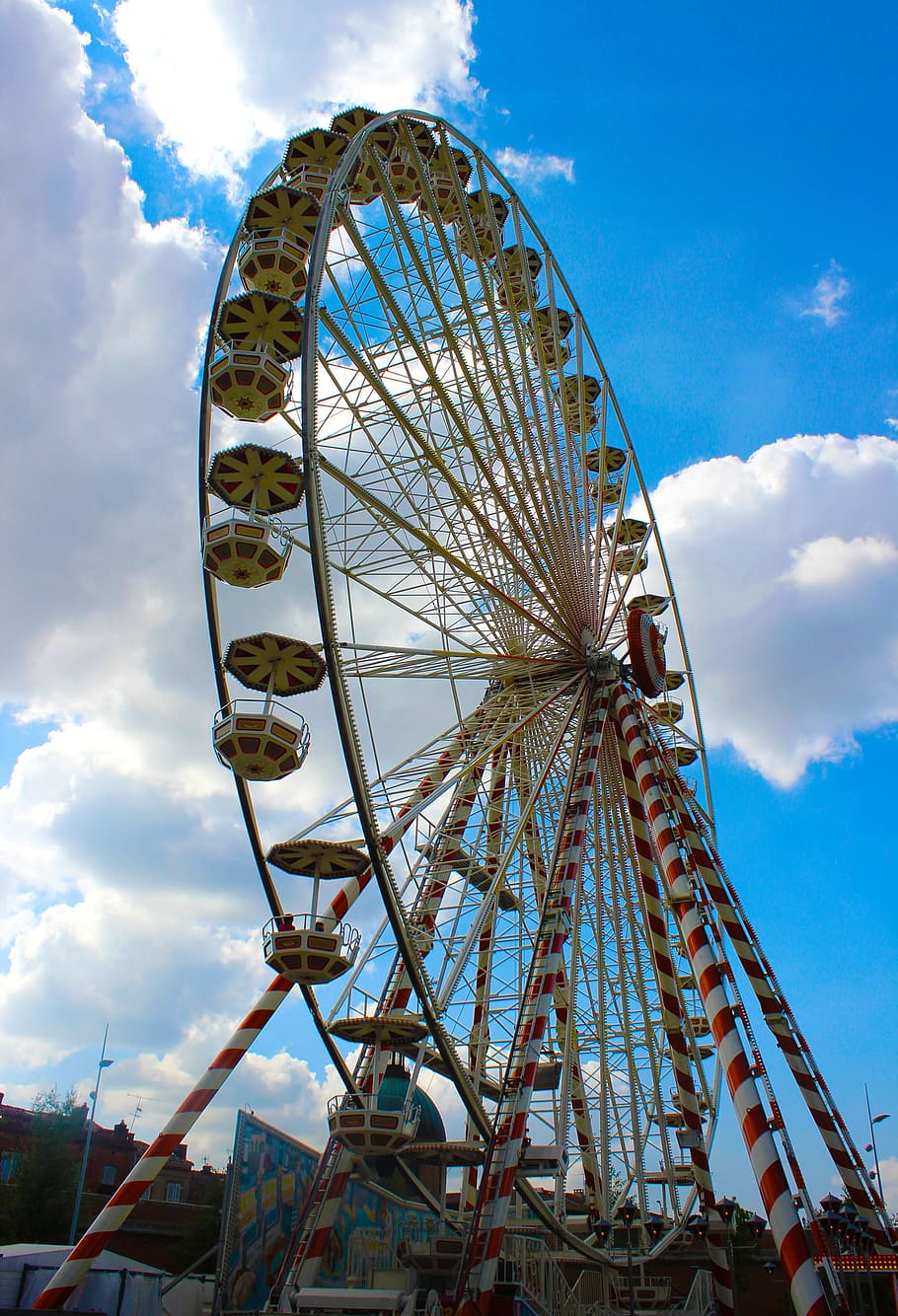 Giant Wheel -Toulouse - France amusement Ferris Wheel, attraction, HD wallpaper