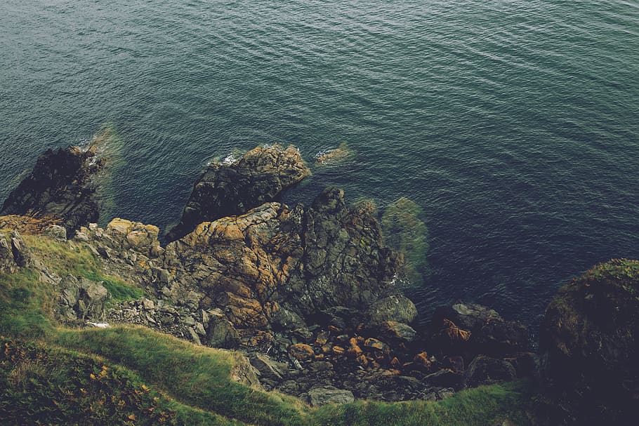 rocks, cliff, coast, water, ocean, sea, beauty in nature, tranquility HD wallpaper