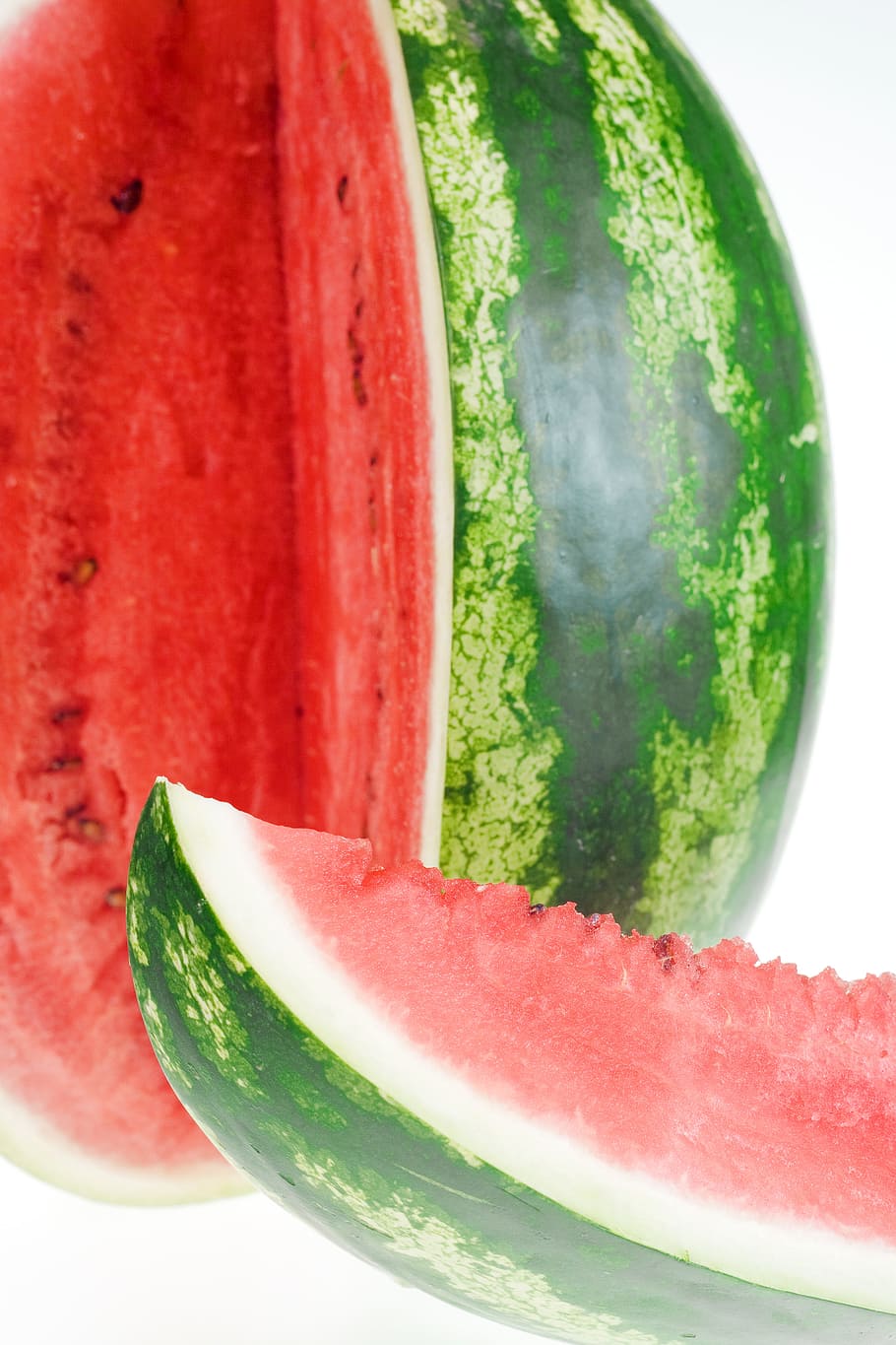 watermelon, slice, isolated, white, sweetfood, red, diet, studio HD wallpaper