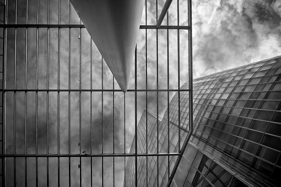 architecture, glass, window, building, sky, city, urban, structure HD wallpaper