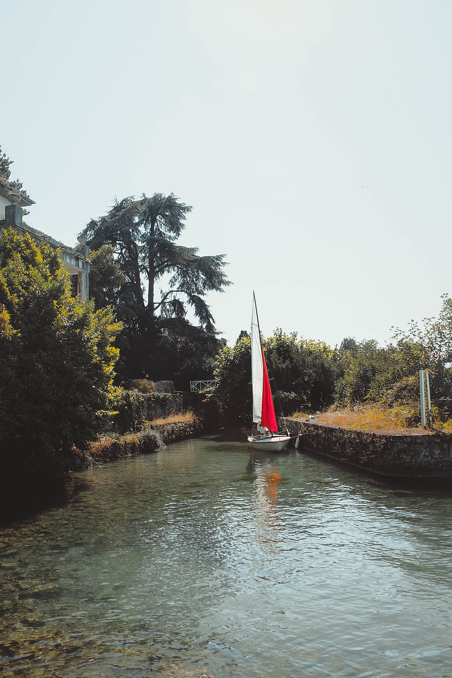 boat, summer, lake, landscape, green, water, nautical vessel HD wallpaper