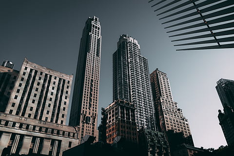 Low Angle Photography of High-rise Buildings, 4k wallpaper, architecture HD wallpaper