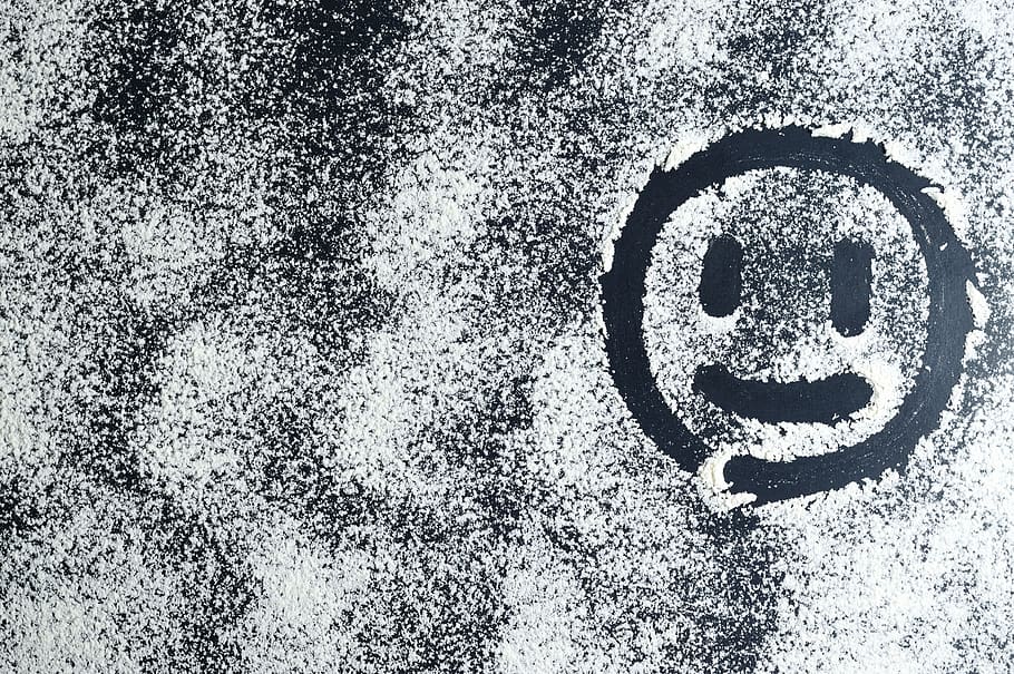 Photo of Emoticon Artwork, artistic, background, black, black and-white, HD wallpaper