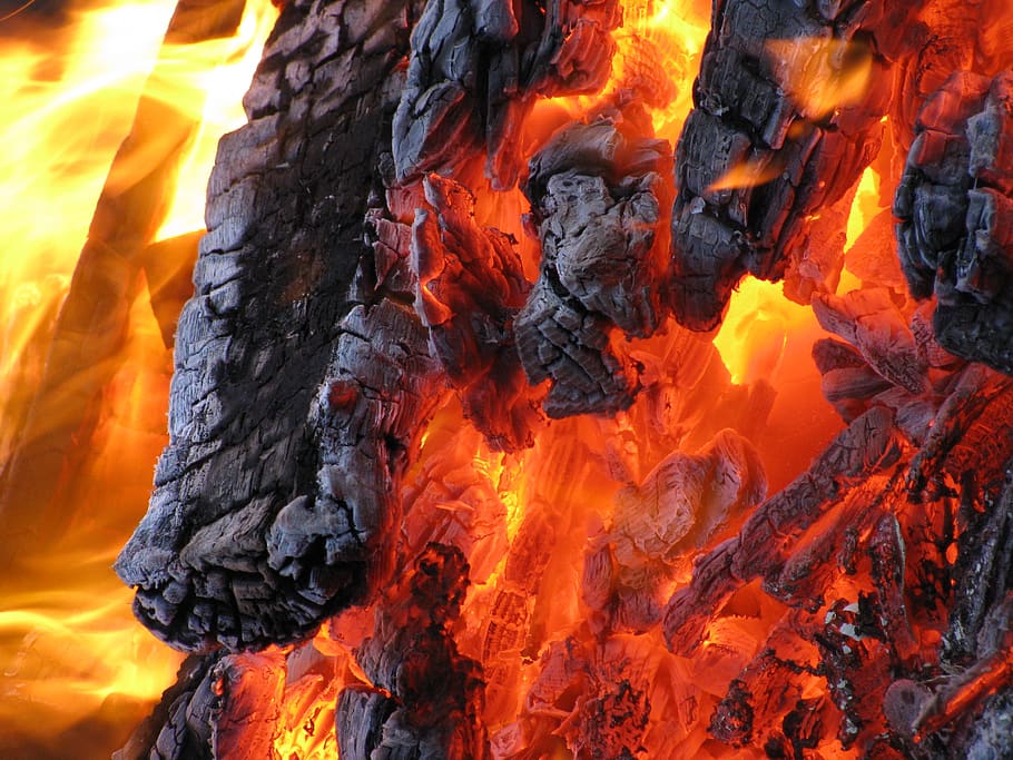 Burning Charcoal, fire, flame, hot, heat - temperature, fire - natural phenomenon HD wallpaper
