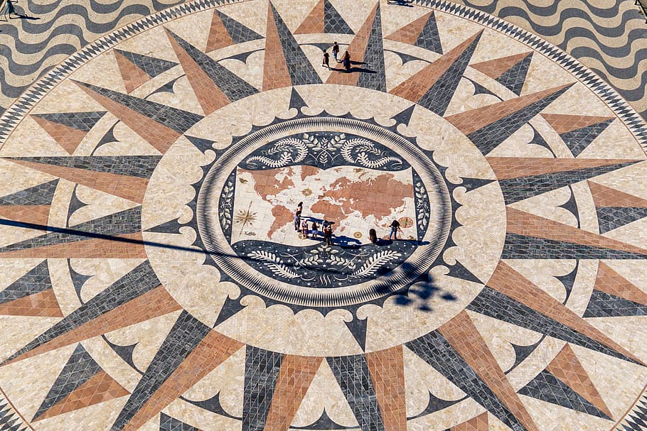 Hd Wallpaper Rug Tile Art Mosaic, Compass Rose Rug