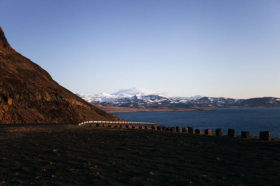 iceland, mountains, sunset, sky, snow, cold temperature, scenics - nature HD wallpaper