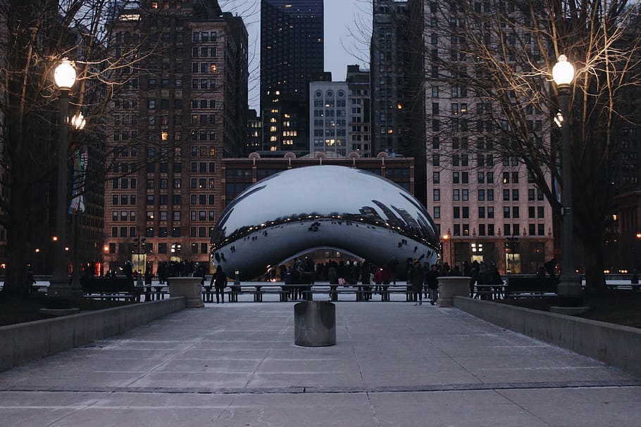 chicago, united states, winter, cold, bean, classic, reflection