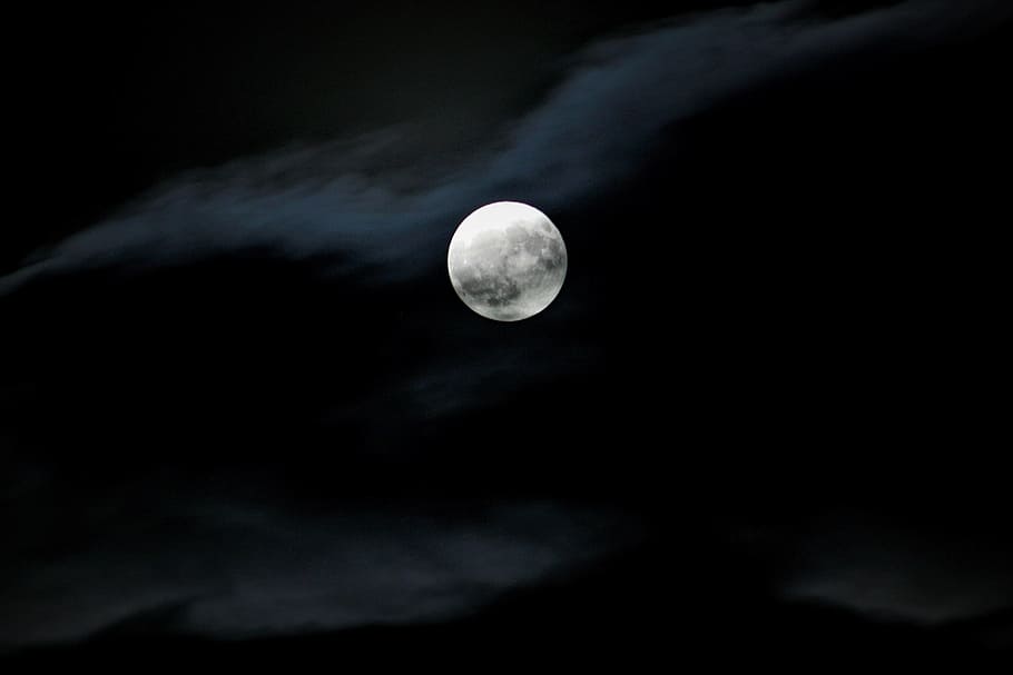 moon, full moon, moonlight, sky, night time, night sky, star HD wallpaper