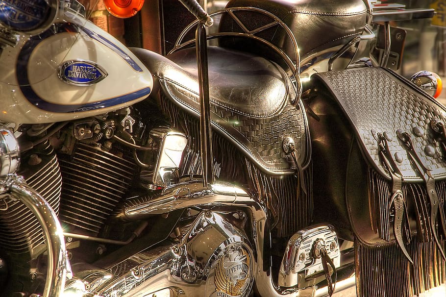 harley davidson, motorcycles, chrome, shiny, vehicle, metal HD wallpaper