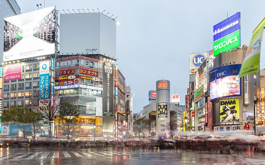 japan, shibuya-ku, shibuya station, cityscape, tokyo, buildings, HD wallpaper
