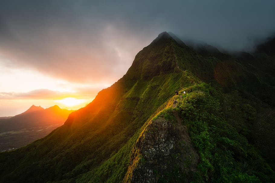 green and brown mountain, beauty in nature, scenics - nature HD wallpaper