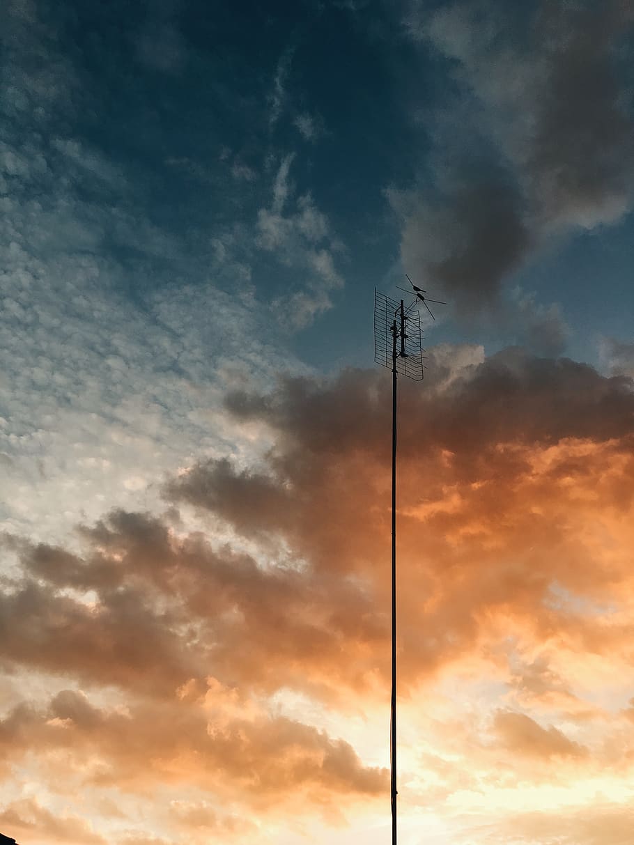 air broadcast, cell tower, clouds, environment, high, landscape HD wallpaper