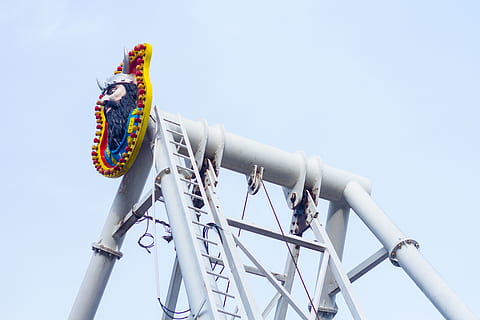 amusement park, roller coaster, theme park, vehicle, bicycle HD wallpaper