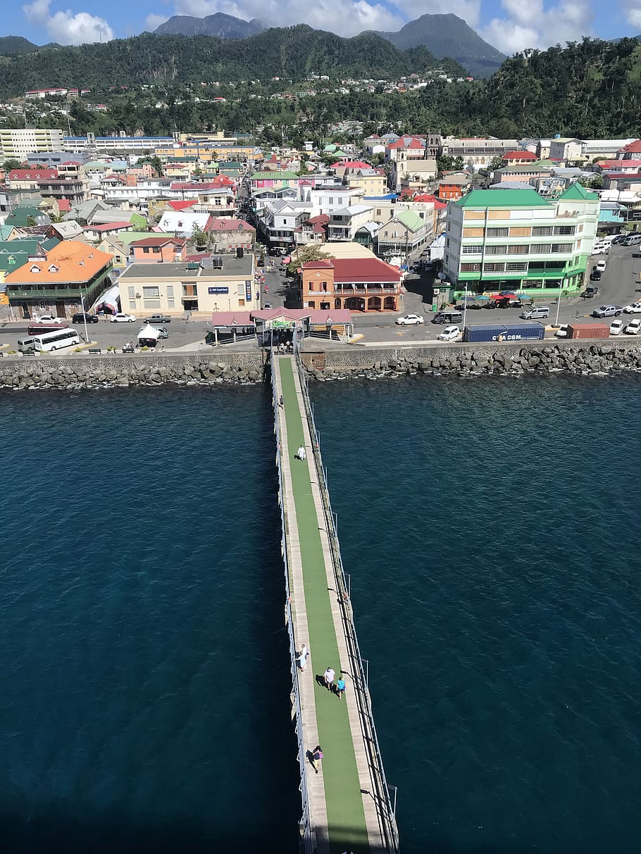 people walking on bridge, pier, water, waterfront, port, dock, HD wallpaper