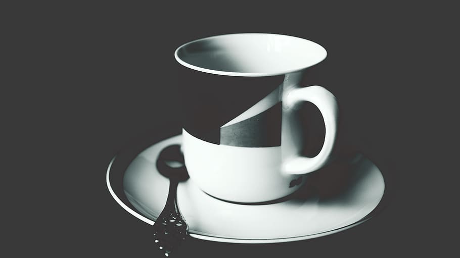 cup, mug, coffee, tea, plate, restaurant, cafe, table, shop HD wallpaper