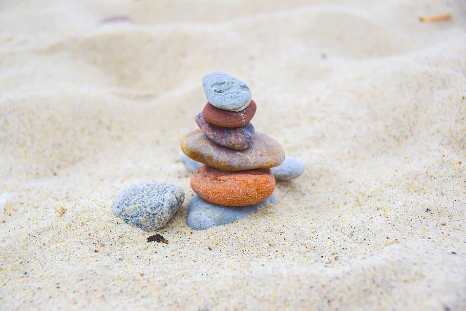 rock, beach, sand, nature, color, colorful, wave, land, stack HD wallpaper