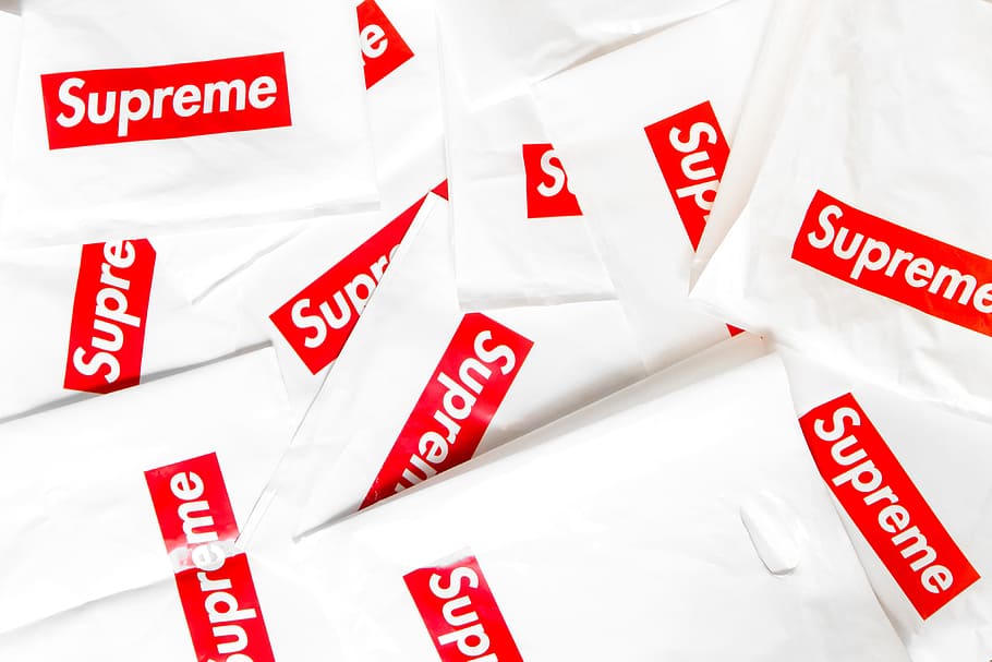 Supreme sticker lot, brand, bag, product, text, type, font, hypebeast, HD wallpaper