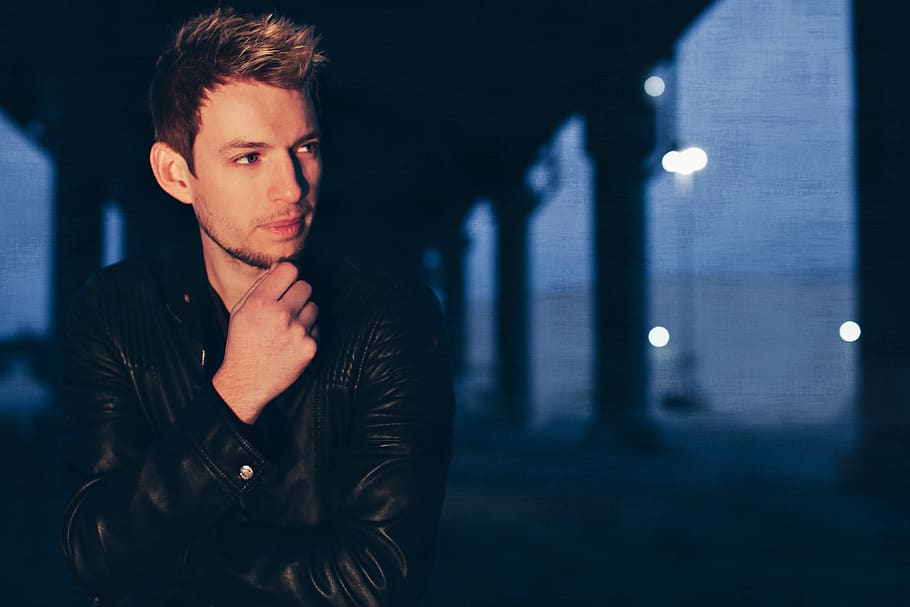contemplating, guy, urban, industrial, portrait, young men HD wallpaper