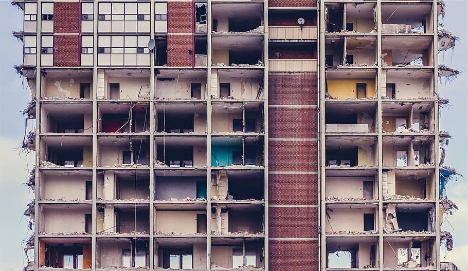 building, demolition, old, damaged, destroyed, construction HD wallpaper