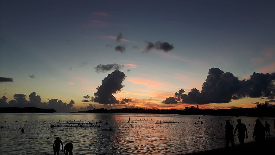 mauritius, blue bay, sky, sunset, water, scenics - nature, beauty in nature HD wallpaper
